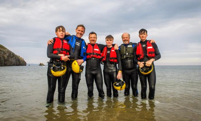 Family adventure coasteering sessions with Outer Reef in Pembrokeshire